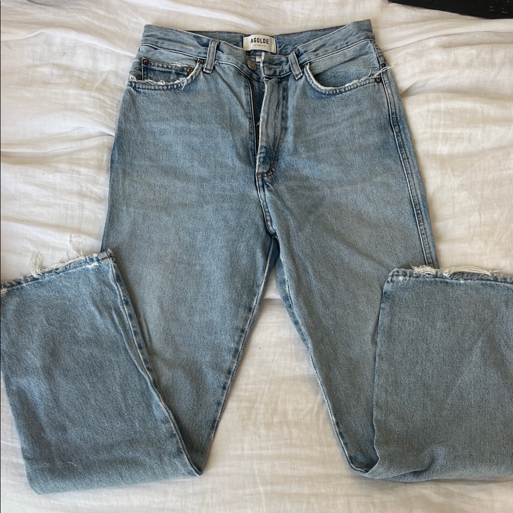 Agolde Women's Light Blue Straight Leg Jeans